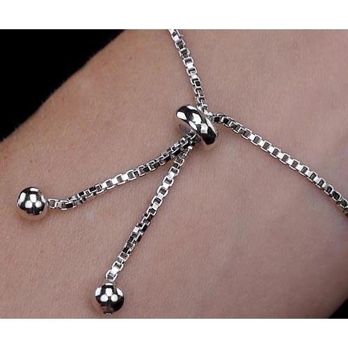 Bracelet tennis or blanc 14K serti de Naturel diamants 3 carats