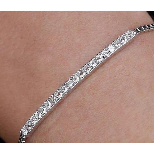 Bracelet tennis en or blanc 14K serti de Naturel diamants 3 carats