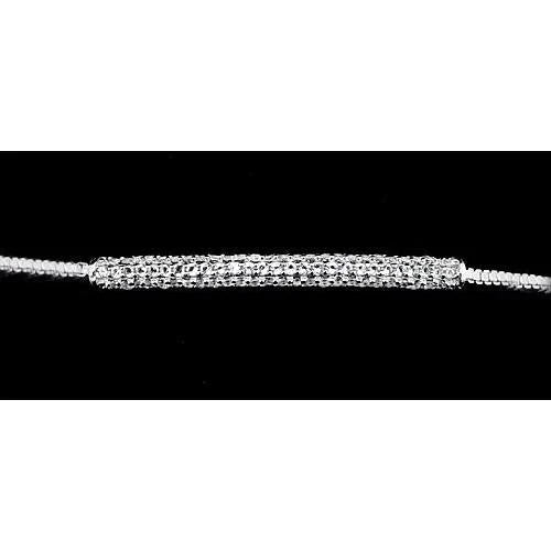 Bracelet tennis en or blanc 14K serti de Réel diamants