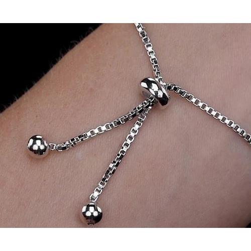 Bracelet tennis en or blanc 14K Réel diamants 3 carats