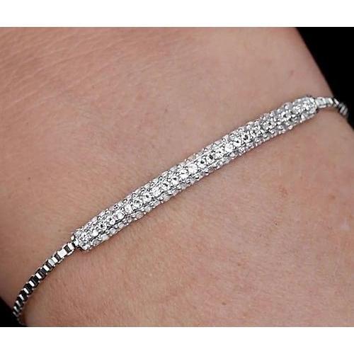 Bracelet tennis en or blanc 14K serti de Réel diamants 3 carats