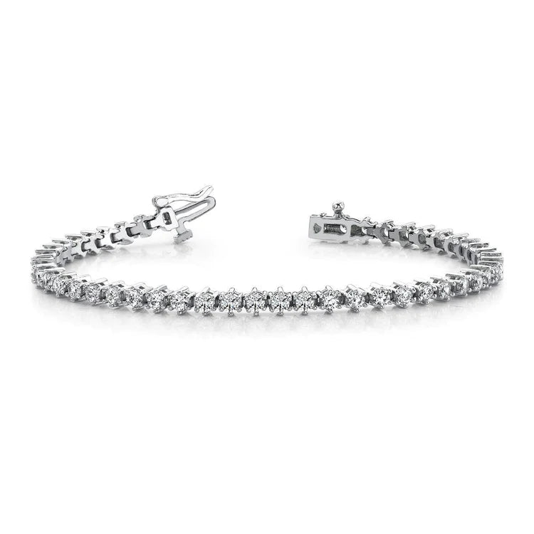 Bracelet tennis serti de Naturel diamants brillants de 12.12 cts en or blanc 14K
