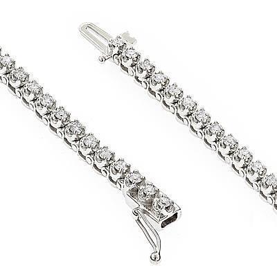 Braclet Tennis A 6 Ct De Naturel Diamants Ronds 14K D'Or Blanc