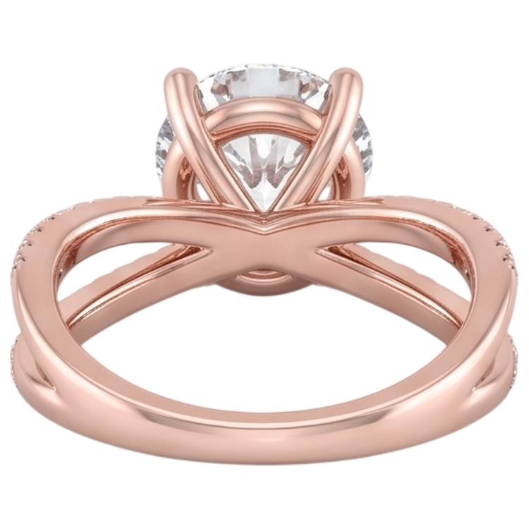 Brillant Tige Fendue Bague de Fiançailles – 1 carats en Or 14K