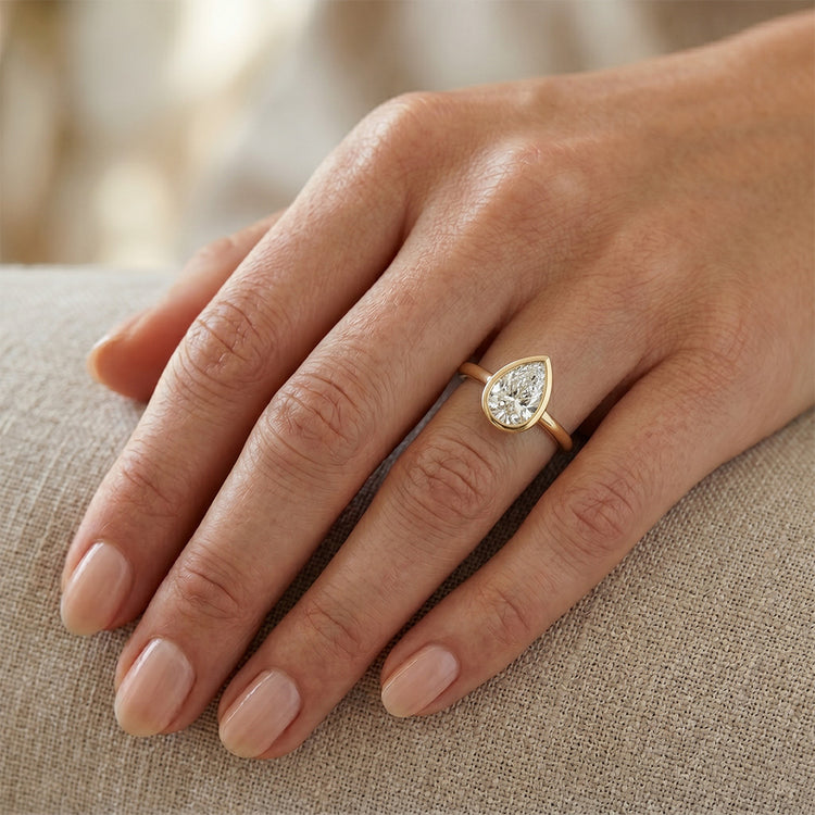 Brillant taille Goutte Solitaire de Fiançailles 1,5 carats – Or