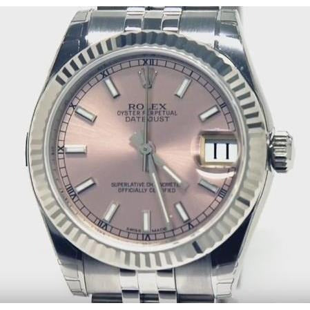 Cadran Bâton rose Rolex Datejust 31 mm Montre Bracelet