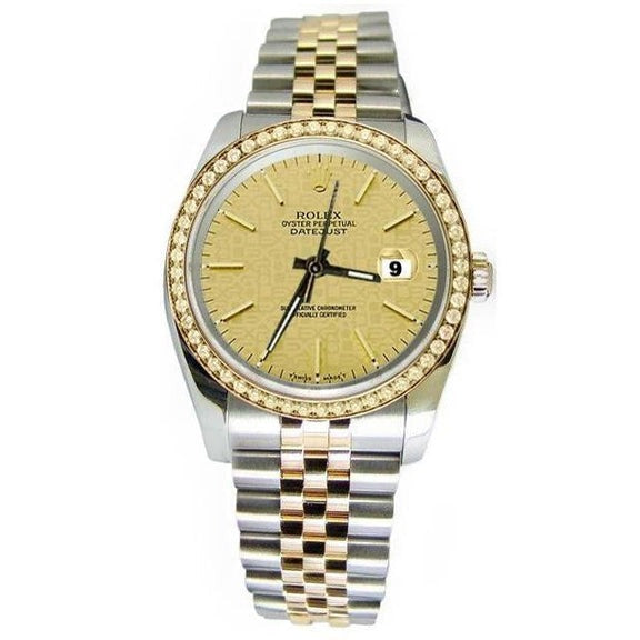 Cadran bâton Lunette diamant Montre Rolex Datejust