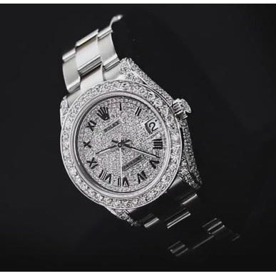 Cadran et lunette en diamant personnalisés Montre Rolex Datejust Bracelet pour femme acier inoxydable4