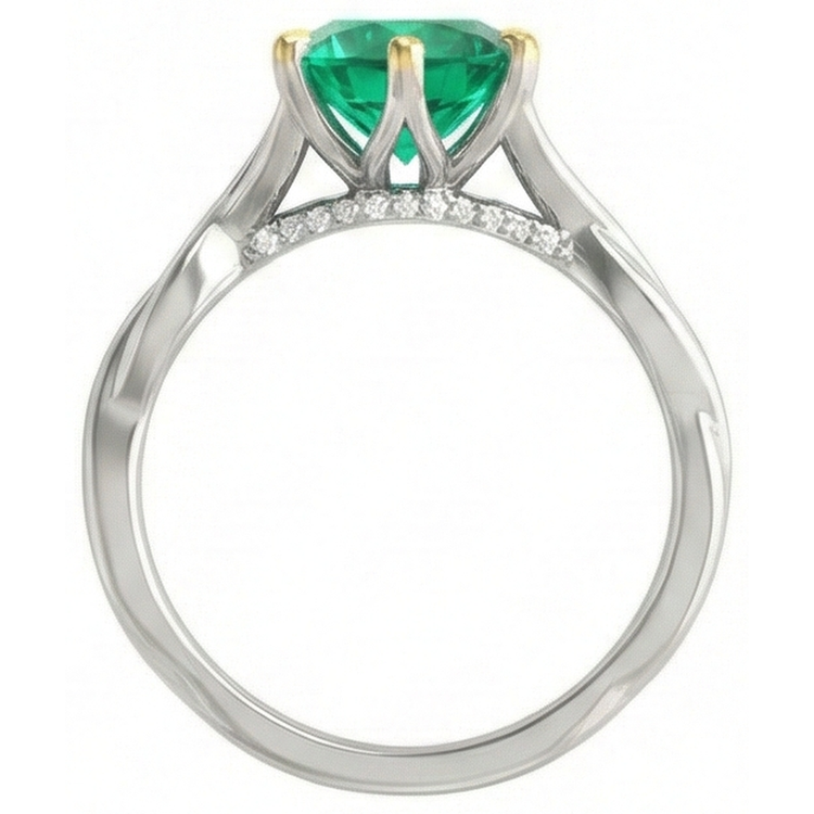 Émeraude Bague Pierre Précieuse – vue de profil