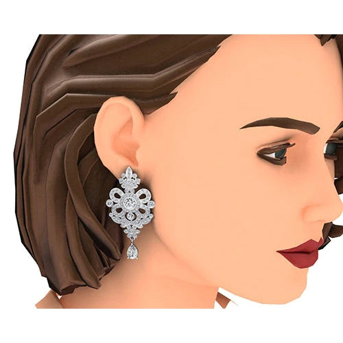 Célébrité Boucles d'Oreilles De Réel Diamant Lustre