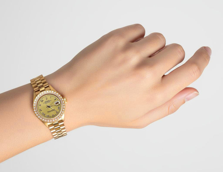 Champagne Cadran Romain Montre Rolex Datejust Bracelet De still Présidentiel G P2