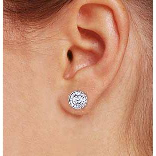 Clous D'Oreilles Halo Véritable Diamant Rond 2.50 Carats Or Blanc 14K F Vs1 Vvs1