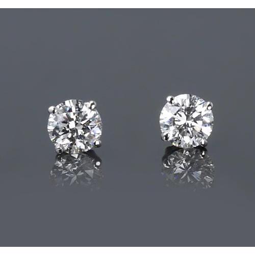 Clous D'Oreilles Véritable Diamant Rond 1.50 Carats