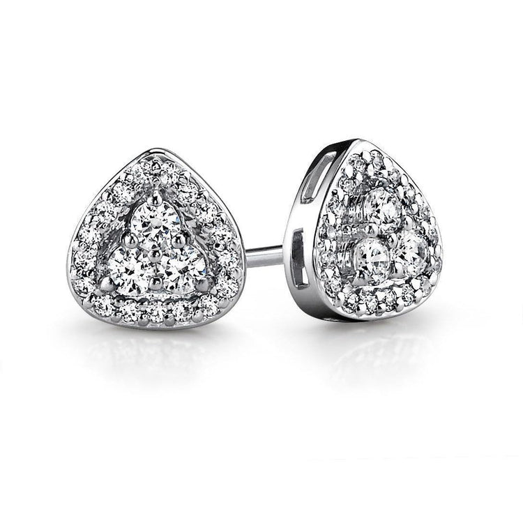 Clous D'oreilles De Forme Triangulaire Avec Véritable Diamants Ronds De 4.70 Cts