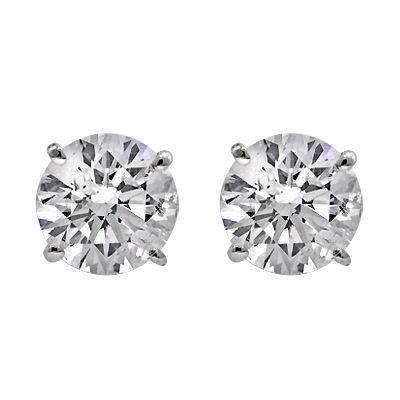 Clous D'oreilles Réel Diamant Rond 1.3 Ct