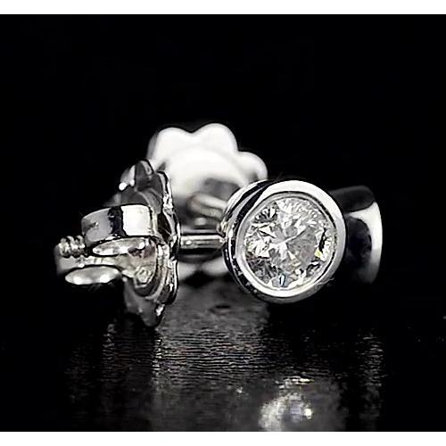 Clous d'oreilles Naturel diamant rond 1.50 carats serti clos 14K F Vs1