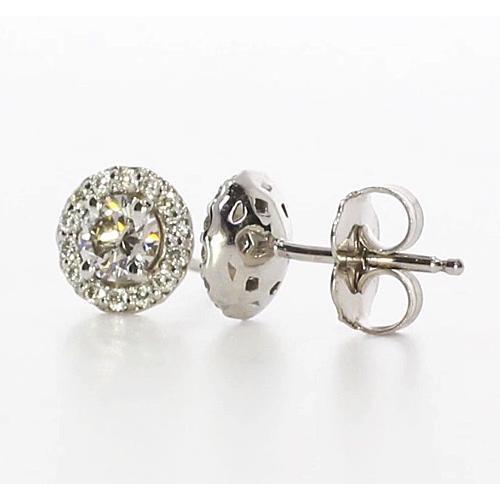d'oreilles halo de Réel diamants 2 ct