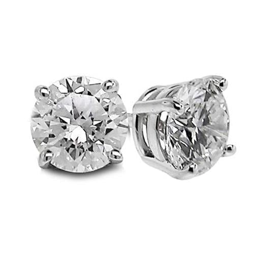 Clous d'oreilles pour femmes en or blanc 14K serti de diamants ronds 1.90 ct. - HarryChadEnt.FR