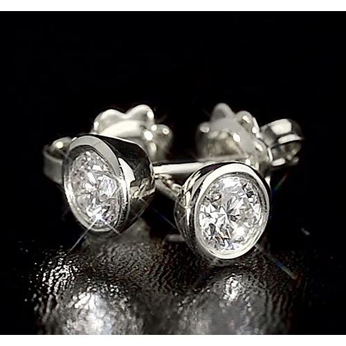 Clous d'oreilles style lunette en Authentique diamant rond