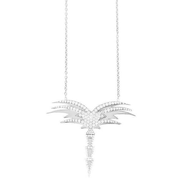Collier Chaîne De 1,50 Carat En Réel Diamants Ronds Taille Brillante Or Blanc 14K