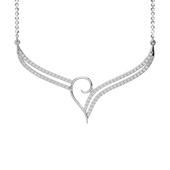 Collier Chaîne Rond Taille Brillante 2,00 Carats de Réel Diamants Or Blanc 14K
