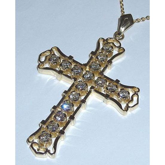 Collier Croix Or Avec Réel Diamant