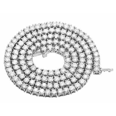 Collier De Chaîne De Tennis De Véritable Diamant 101.25 Carats 76 Cm 5.5 Mm Or Blanc 14K