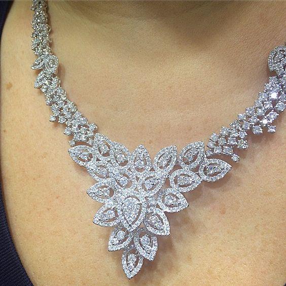 Collier En Or Blanc 14K Sparkling Round 38 Ct Véritable Diamonds New Ladies