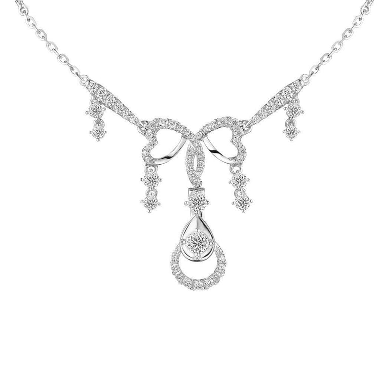 Collier Femme Or Blanc 14K 5.00 Ct Véritable Diamants Taille Brilliant Nouveau
