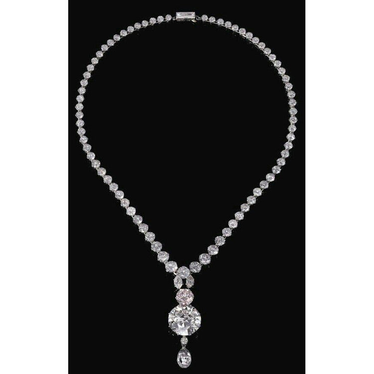 Collier Femme Véritable Diamant Taille Rond 20 Carats Haute Joaillerie