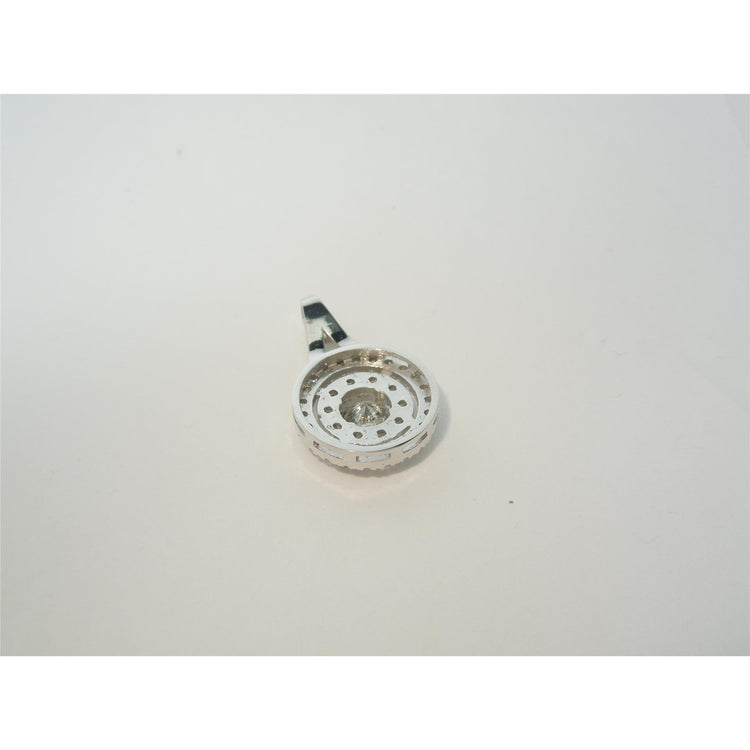 Collier Grand Pendentif Réel Diamants Ronds Etincelants De 1.33 Ct En Or Blanc
