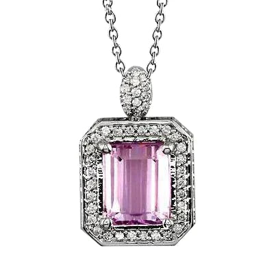 Collier Halo Kunzite Rose
