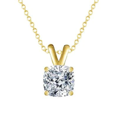 Collier Pendentif Avec Chaîne 3 Carat Gros Réel Diamant Or Jaune 14K