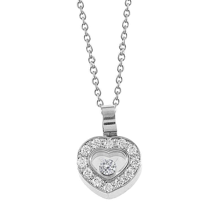 Collier Pendentif En Forme De Coeur Avec Réel Diamant Rond Brillant De 1,45 Ct