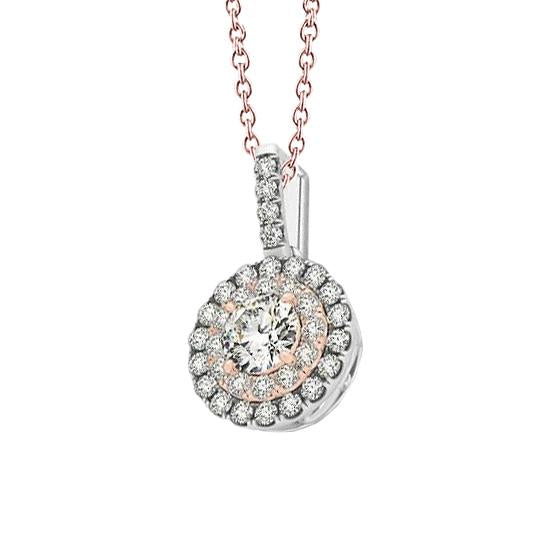 Collier Pendentif En Or 14 Carats Avec Naturel Diamants Ronds De 1.25 Carats