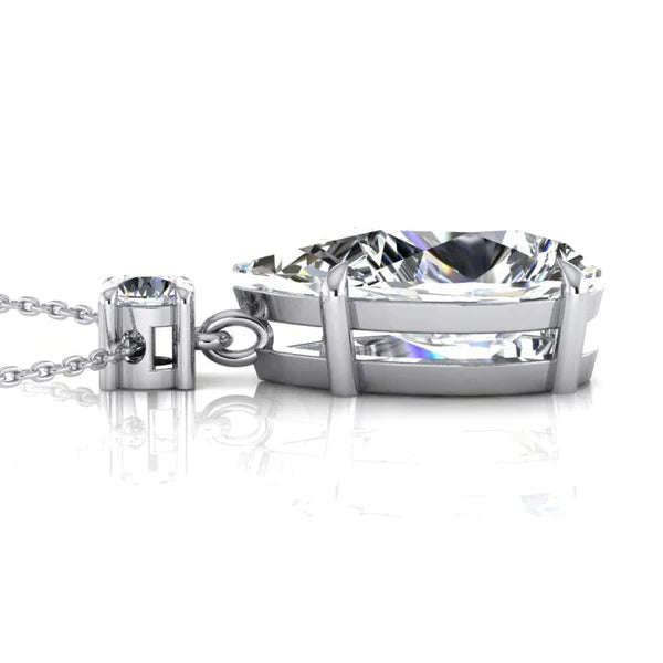 Collier Pendentif Femme Or Poire & Réel Diamants Ronds