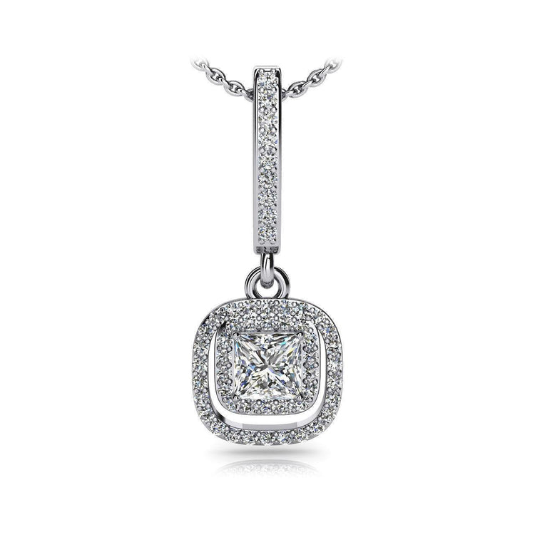 Collier Pendentif Goutte De Jour A Nuit Avec Véritable Diamants Magnifiques De 4.25 Ct En Or Blanc