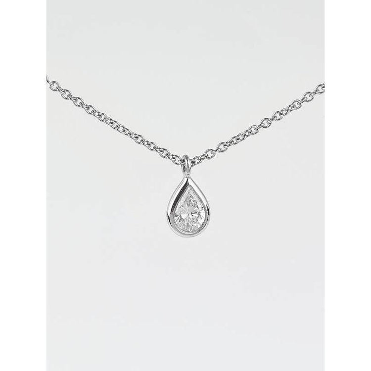 Collier Pendentif Naturel Diamant Étincelant Solitaire Taille Poire 1.25 Carats