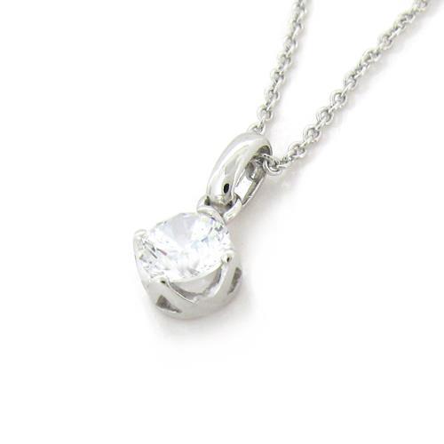 Collier Pendentif Naturel Diamant Solitaire De Forme Ovale 1.25 Ct. Or Blanc 14K