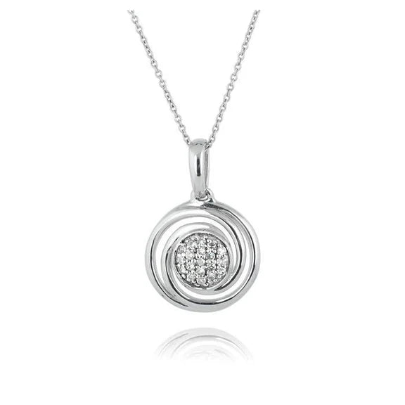 Collier Pendentif Réel Diamant Rond 1 Carat En Or Blanc 14K
