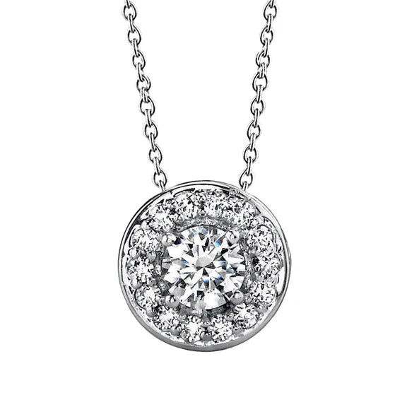 Collier Pendentif Scintillant 3 Carats Naturel Diamants Taille Rond Centré