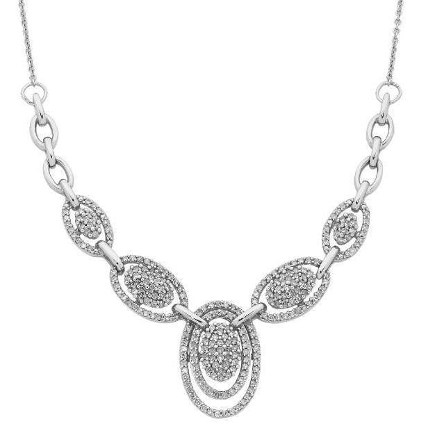 Collier Pour Femme Avec Petits Réel Diamants Taille Brillante De 3,50 Carats Avec Chaîne