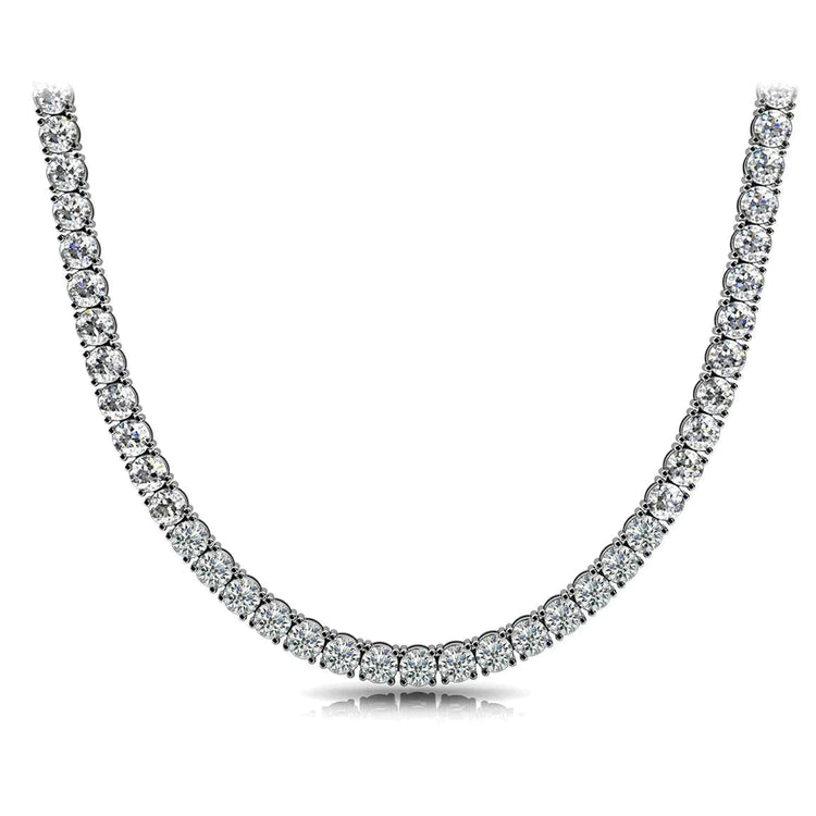 Collier Réel Diamant Or Blanc 20 Carats
