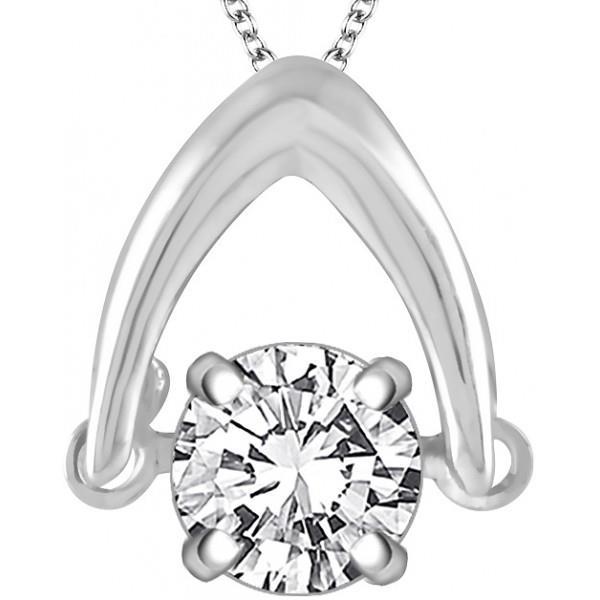 Collier Solitaire Avec Pendentif Réel Diamant Rond Taille Brillant De 2.75 Ct