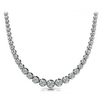 Collier WG 14K Scintillant Rond Brilliant Cut 22.00 Carats Véritable Diamants
