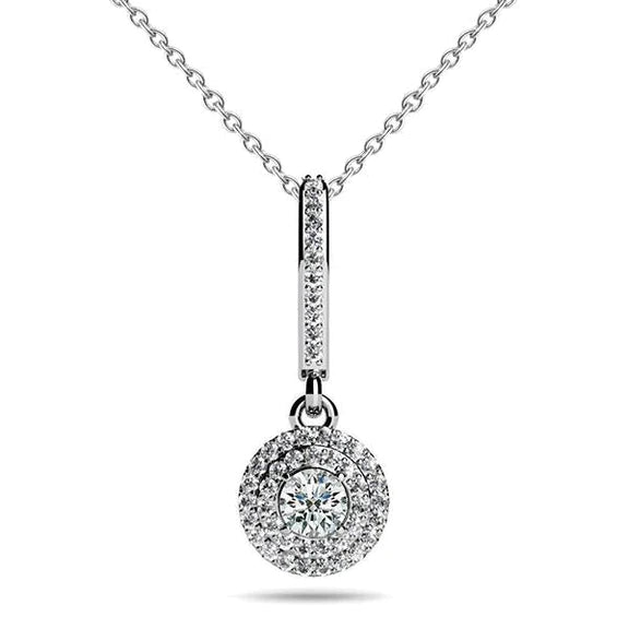 Collier à pendentif goutte d'éclat durable avec Réel diamants étincelants de 2 ct