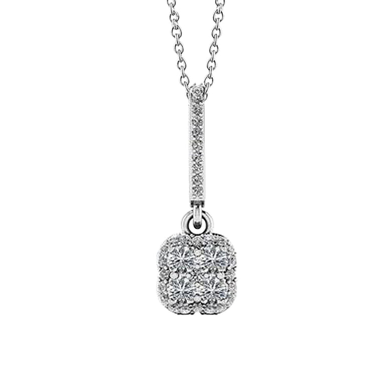 Collier pendentif Lucky In Love Avec Naturel Diamants Ronds Taille Brillant 6 Carats