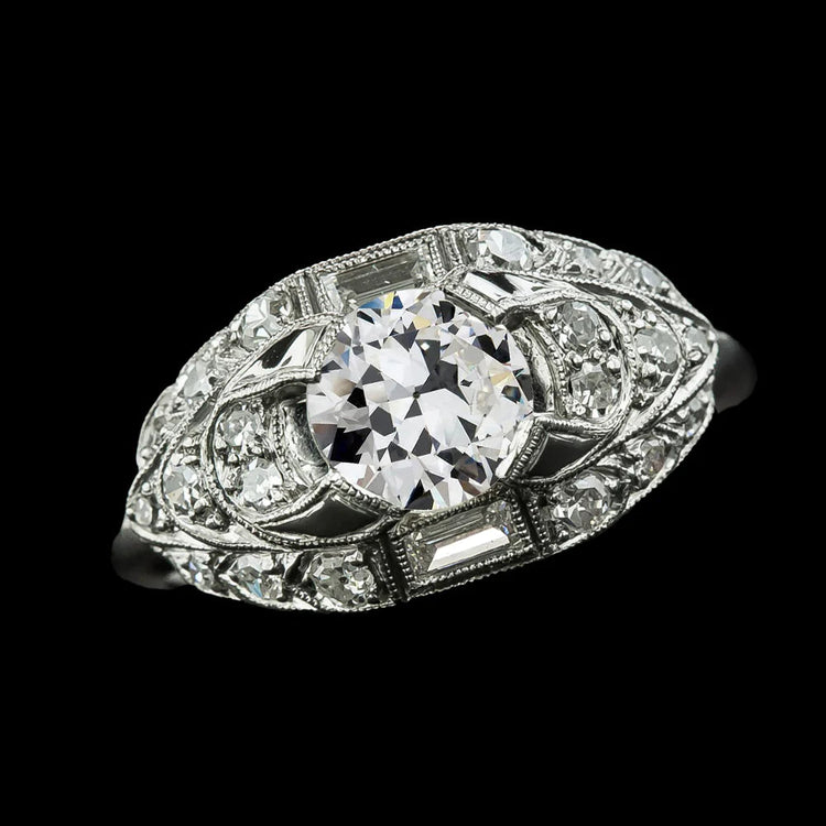 Comme La Belle Epoque Bijoux Bague De Mariage Réel Diamant Rond Vieux Européen