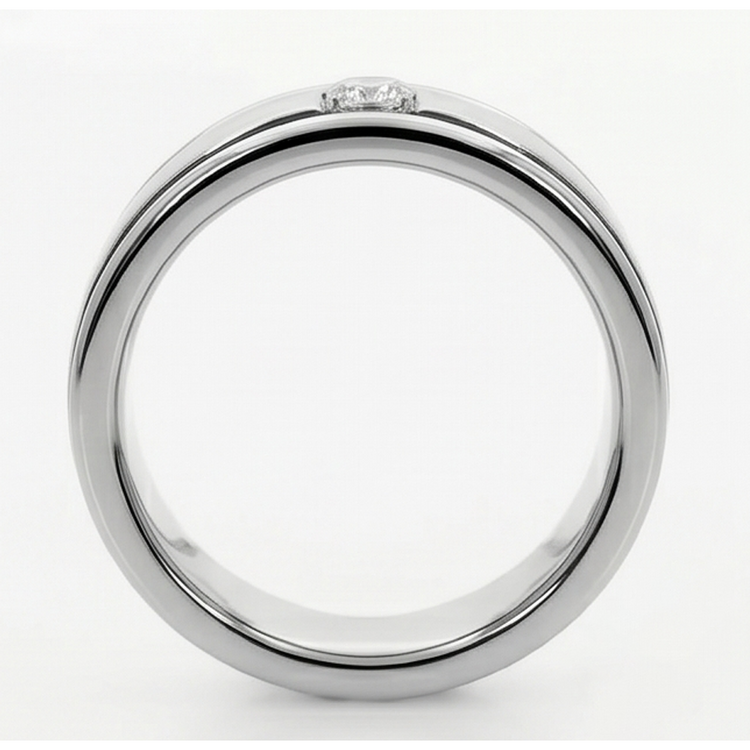 Confort Convient Hommes Bande Bague En Diamant Pour Messieurs