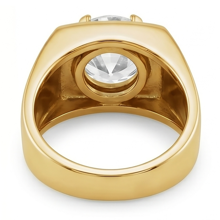 Coussin Antique Bague pour Homme – Diamant 2 carats 10K Yellow